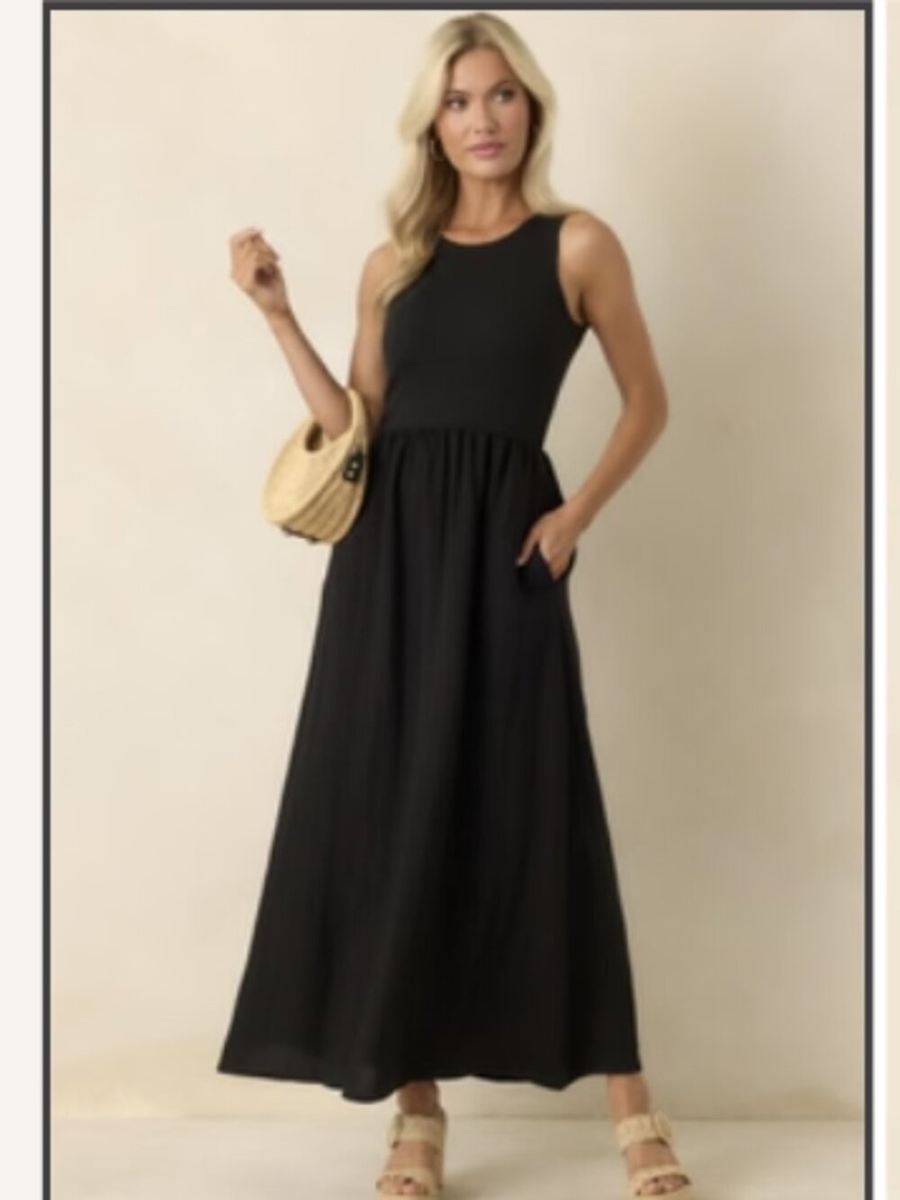 Z Supply Charlotte Rib Midi Dress Black